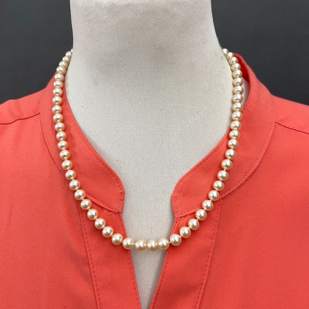Off-white Faux‎ Pearl Beaded Beads Women's Fashion Necklace